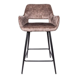 Velvet & Metal Bar Stool with Armrests – Fal | PTMD