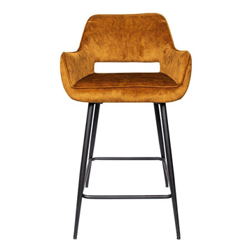 Barstuhl - Fallon Velvet Niedrig (60 x 54 x 95 cm) Rost von PTMD - Esszett Luxury | Stilvolles Wohnen mit Charakter