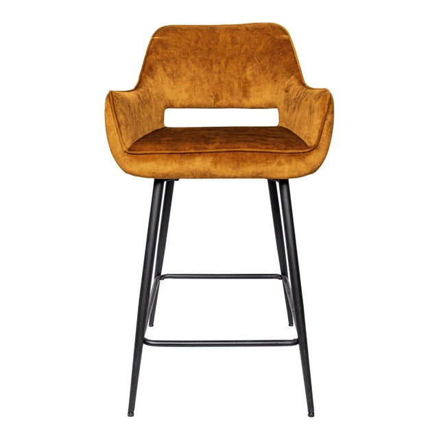 Barstuhl - Fallon Velvet Niedrig (60 x 54 x 95 cm) Rost von PTMD - Esszett Luxury | Stilvolles Wohnen mit Charakter