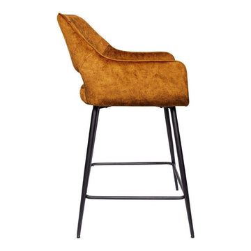 Barstuhl - Fallon Velvet Niedrig (60 x 54 x 95 cm) Rost von PTMD - Esszett Luxury | Stilvolles Wohnen mit Charakter