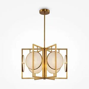 Pendant Lamp Brass Metal with Natural Stone Slabs 6-bulb E14 – Marmo | Maytoni