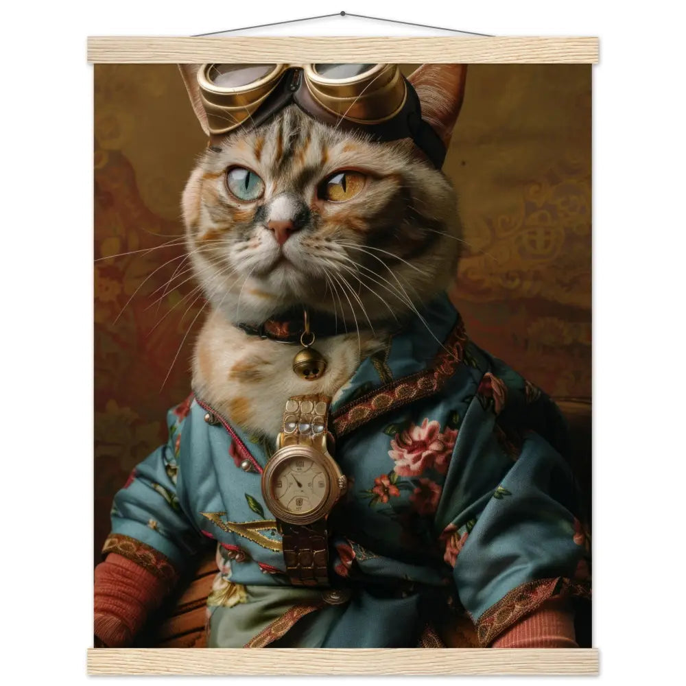 School Poster - Korat Steampunk Illustration Magnetic Pine Wood Strips Matte Heavy Paper | St Tropez Art