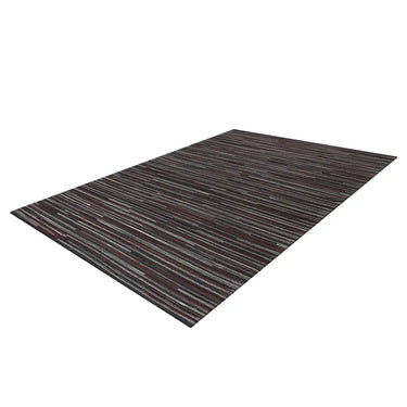 Teppich – Filigrane Patchworkoptik, Natürlicher Materialmix, Anthrazite Farbwelt, Flachflor - Wild 8023 | Kayoom