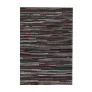 Patchwork-Look Rug Leather-Wool Mix & Flat Structure - Wild 8023 | Kayoom