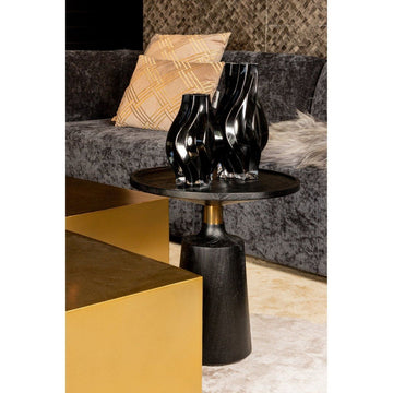 Beistelltisch - Seva 46.0 x 46.0 x 50.0 cm Braun Gold von PTMD - Esszett Luxury | Stilvolles Wohnen mit Charakter