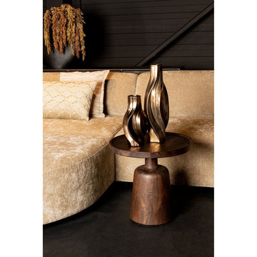 Beistelltisch - Veas 50.0 x 50.0 x 50.0 cm Braun Gold von PTMD - Esszett Luxury | Stilvolles Wohnen mit Charakter