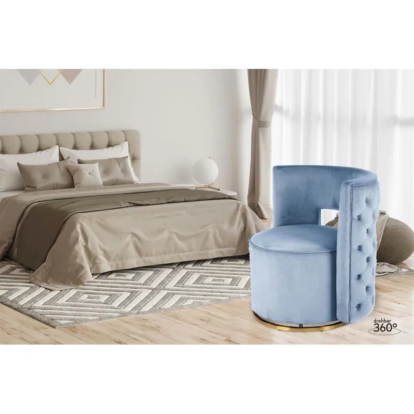 Sessel Samtbezug 360° - Drehfunktion Steppnaht - Design – Beverly 125 | Kayoom - Esszett Luxury | Stilvolles Wohnen mit Charakter