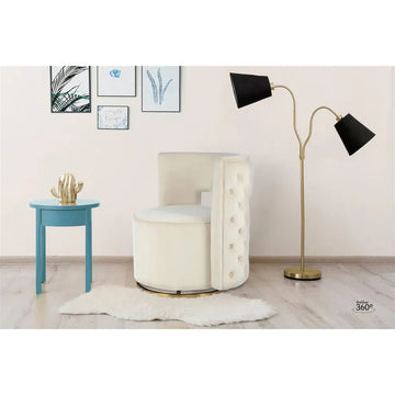 Sessel mit Samtbezug glamuröser Steppung & 360° Drehfunktion – Beverly 125 | Kayoom - Esszett Luxury | Stilvolles Wohnen mit Charakter