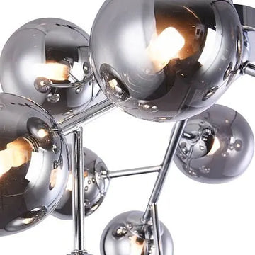 Ceiling light chrome-colored smoked glass bells 12×G9 – MOD545PL-12CH | Maytoni
