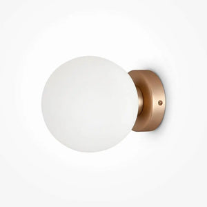 Wall Light Gold, Metal Frame, Matte White Glass Shade – Basic form | Maytoni