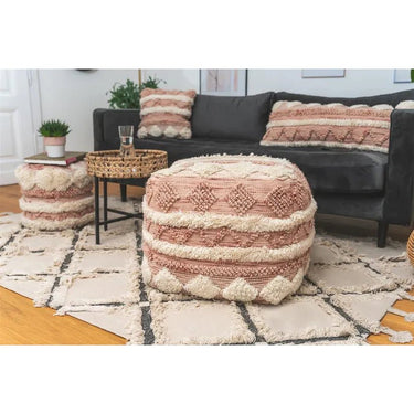 Hocker Wolle Handgefertigt Boho - Design Fransen & Quasten – Bohist 225 | Kayoom - Esszett Luxury | Stilvolles Wohnen mit Charakter
