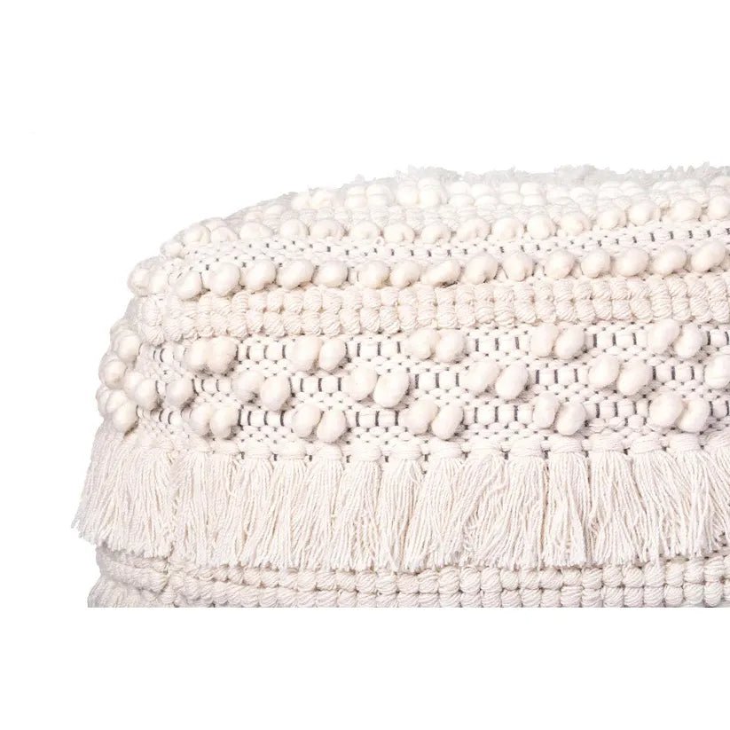 Hocker Wolle Handgefertigt Boho - Struktur mit Fransen & Quasten – Bohist 325 | Kayoom - Esszett Luxury | Stilvolles Wohnen mit Charakter
