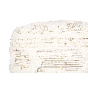 Pouf – Wollbezug, Fransenbesatz, Boho-Design, 35 x 35 cm - Bohist 425 | Kayoom