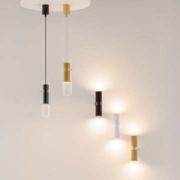 Pendant Light Matt Black Ribbed Aluminum Clear Glass Shade & GU10 Socket – Dynamics | Maytoni