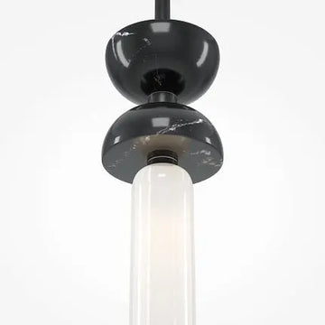Pendant Lamp Black Metal White Glass Shades & Modern Design – Kyoto | Maytoni