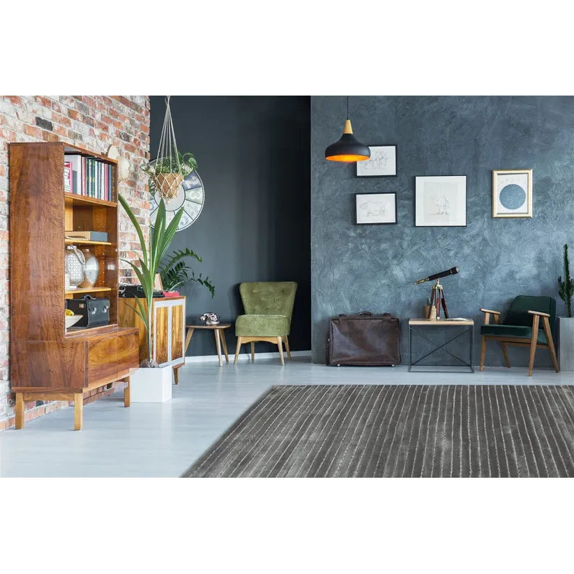 Teppich – Silber Multi Farbe, Flachflor, Streifen-Look, 150 cm - Prime 110 | Kayoom