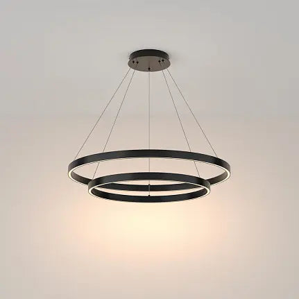 Pendelleuchte – Schwarzes Aluminium, 88W Leistung, Warmweiß, Ø80 cm - Rim | Maytoni