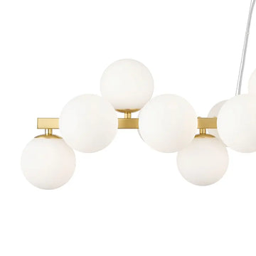 Pendant lamp with matt gold metal frame and white glass in a modern design – Dallas | Maytoni