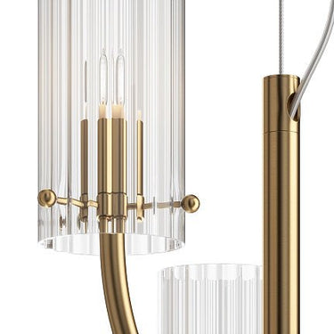 Pendelleuchte mit Messing - Finish und geriffelten Glasschirmen im eleganten Design – Arco | Maytoni - Esszett Luxury | Stilvolles Wohnen mit Charakter