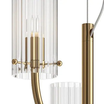 Pendant lamp with brass finish and fluted glass shades in an elegant design – Arco | Maytoni