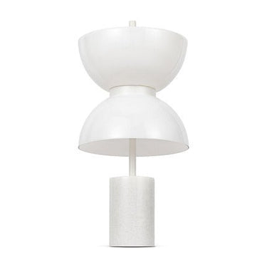 Tischleuchte weißes Metall Marmorsockel & glänzender Glasdiffusor – Kyoto | Maytoni - Esszett Luxury | Stilvolles Wohnen mit Charakter