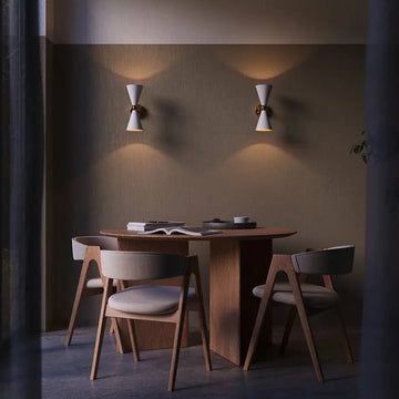 Wall light with white and gold finish and rotating conical shades - Vesper | Maytoni
