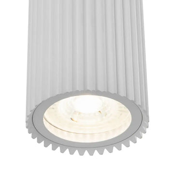Wall Light Matt White, ribbed aluminum housing, glass shade, GU10 – Dynamics | Maytoni