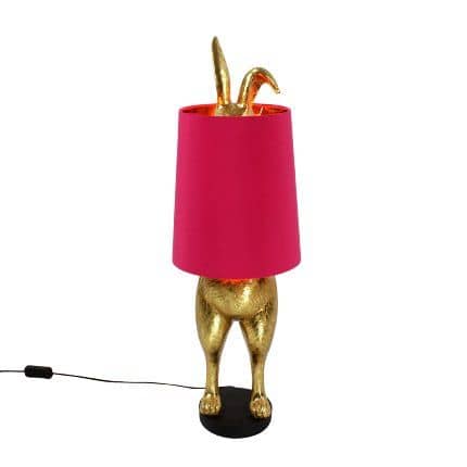 Table Lamp – Sculptural Design, Playful Animal Motif, Polyresin Construction, Two-Tone Finish – Hiding Bunny | WERNS