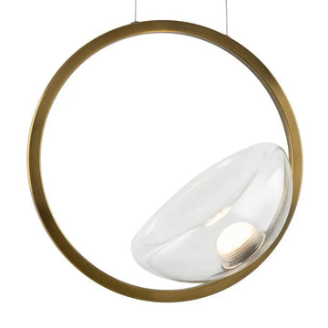Pendant Lamp Brass-Colored Metal & Clear Glass Diffuser – Lunare | Maytoni
