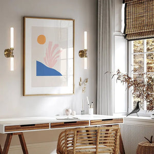 Wall Lamp with Brass Finish and Clear & White Glass Diffuser – Stelo | Maytoni