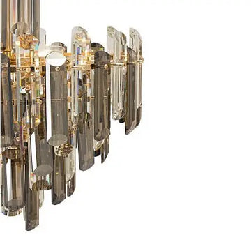 Pendant light with a gold metal frame and architectural crystal cut in a modern design - Flare | Maytoni