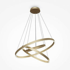 Pendelleuchte mit Messing - Finish, 800 mm Durchmesser, integrierter LED 115 W, 6100 lm, 4000 K, höhenverstellbar – Rim | Maytoni - Esszett Luxury | Stilvolles Wohnen mit Charakter