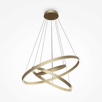 Pendelleuchte mit Messing - Finish, 800 mm Durchmesser, integrierter LED 115 W, 6100 lm, 4000 K, höhenverstellbar – Rim | Maytoni - Esszett Luxury | Stilvolles Wohnen mit Charakter