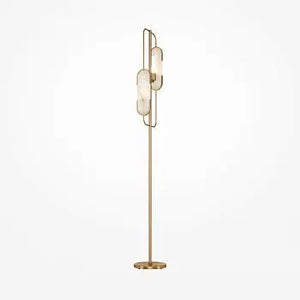 Floor lamp Metal frame Natural stone accents & Brass finish – Marmo | Maytoni