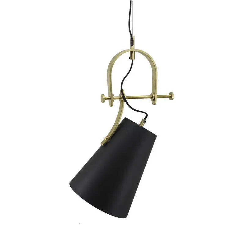 Pendelleuchte – Braunes Eisen, Goldene Akzente, Mattes Finish, 54 cm - Calone 287 | Kayoom