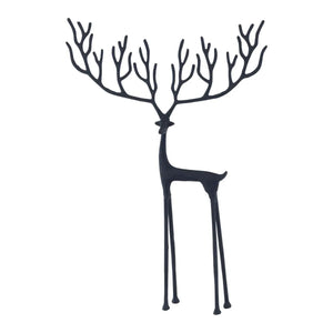 Canaan Black Aluminum Reindeer Statue M