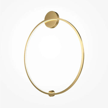 Wall Light Matte Black, Metal Frame with Brass Accents, 46W LED – Halo | Maytoni
