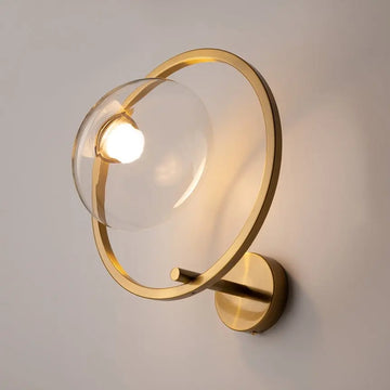 Wandleuchte – Messingfarbenes Metall, Oberer Glasschirm, 5 W Leistung, Warmweißes Licht, 35 cm Höhe - Lunare | Maytoni