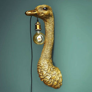 Wall Light – Sculptural Design, Iconic Animal Motif, Polyresin Construction, Antique Gold Finish – Franz Josef | WERNS