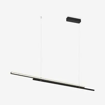 Pendant Light Minimalist Design Black Metal Linear Design & Integrated LED – Halo | Maytoni