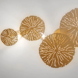 Wall light Gold, metal frame, floral perforated discs – Lovetann | Maytoni