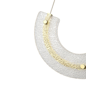 Pendant lamp with a gold-colored metal base and asymmetrical crystal decoration in a luxurious design – Maya | Maytoni