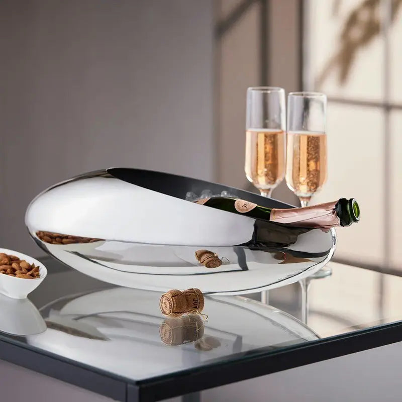 Champagnerkühler & Tulpenvase Hochglanzpolierter Edelstahl, Elegantes Design – Cocoon | Philippi