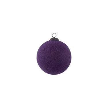 Christbaumschmuck - Emilia Purple, Glaskugel Samtoptik 10.0 x 10.0 x 10.0 cm von PTMD - Esszett Luxury | Stilvolles Wohnen mit Charakter