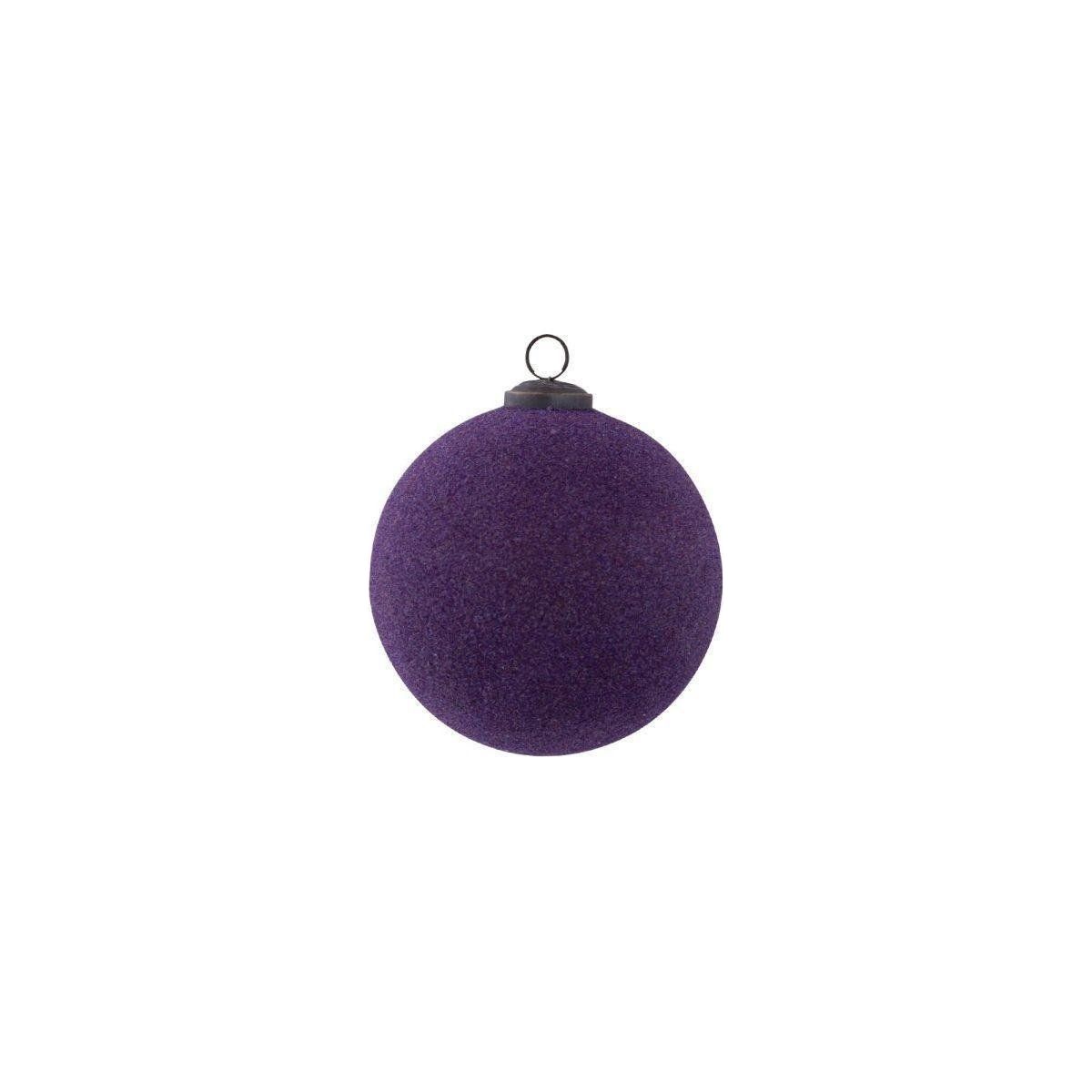 Christbaumschmuck - Emilia Purple, Glaskugel Samtoptik 10.0 x 10.0 x 10.0 cm von PTMD - Esszett Luxury | Stilvolles Wohnen mit Charakter