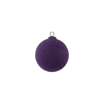 Christbaumschmuck - Emilia Purple, Glaskugel Samtoptik 10.0 x 10.0 x 10.0 cm von PTMD - Esszett Luxury | Stilvolles Wohnen mit Charakter