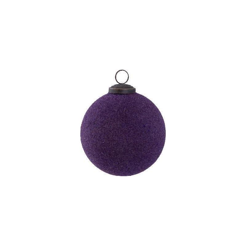 Christbaumschmuck - Emilia Purple, Glaskugel Samtoptik 10.0 x 10.0 x 10.0 cm von PTMD - Esszett Luxury | Stilvolles Wohnen mit Charakter