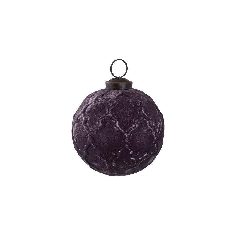 Christbaumschmuck - Jameela Purple, rustikales Rautenmuster 10.0 x 10.0 x 10.0 cm von PTMD - Esszett Luxury | Stilvolles Wohnen mit Charakter