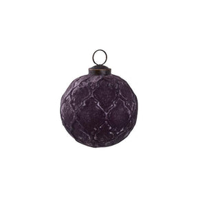 Christbaumschmuck - Jameela Purple, rustikales Rautenmuster 10.0 x 10.0 x 10.0 cm von PTMD - Esszett Luxury | Stilvolles Wohnen mit Charakter