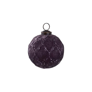 Christbaumschmuck - Jameela Purple, rustikales Rautenmuster 10.0 x 10.0 x 10.0 cm von PTMD - Esszett Luxury | Stilvolles Wohnen mit Charakter